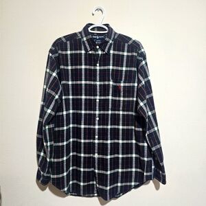 Vintage Ralph Lauren Blaire 100% Cotton Plaid Long Sleeve Button Down Medium